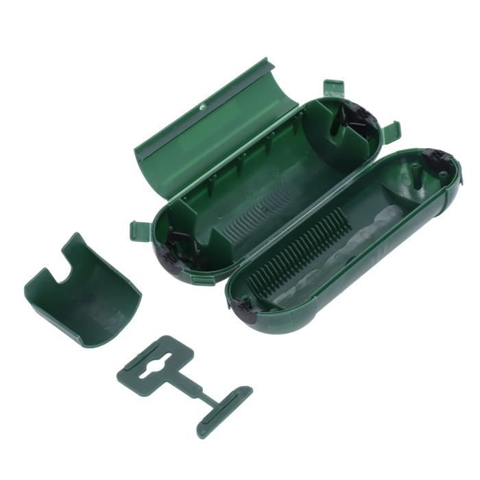 Boîtier Étanche Pour Rallonge Extérieure - Protection Prise Contre Pluie, Neige, Poussière, IP54-65, Vert/Noir
