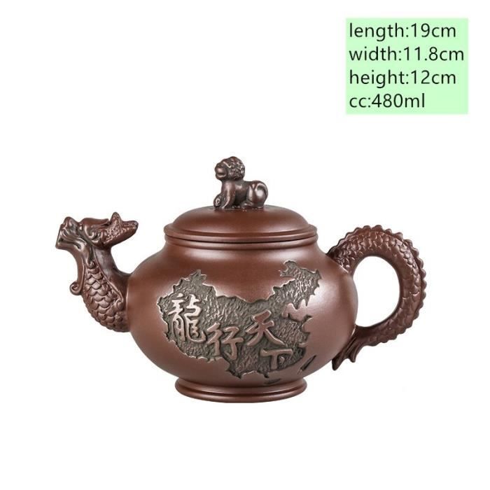 Théière En Argile Violette Gongfu - 220 Ml - Faite à La Main - Pour Thé Vert, Noir, Oolong - Cadeau Pour Amateurs De Thé