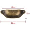 Poignée,20 Poignée de Coquille Vintage pour Tiroir Armoire Meuble Cuisine,Fer Incurvé Bouton de Porte de Placard Retro,Bronze-1