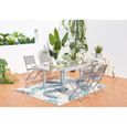 Salon de jardin - 8 personnes - MOLVINA  - Concept Usine - extensible - Aluminium - Table Carrée - 4 chaises - contemporain - Gris-1