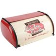 BRUCE24105-A Boîte à pain Rouge Métal Stockage de Cuisine Récipient -TUN-1