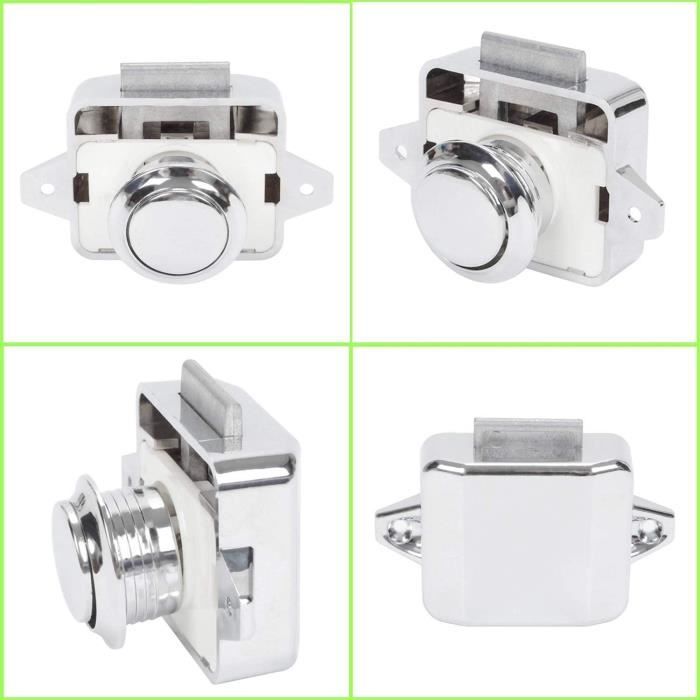 Verrou Placard Opaltool 5 Pièces Bouton Poussoir Loquet Sans Clé, Serrure Porte Sans Clé De Bouton De Loquet De 15-18mm Pour L'armoire De Porte De Placard De Camping-car De Yacht De Bateau