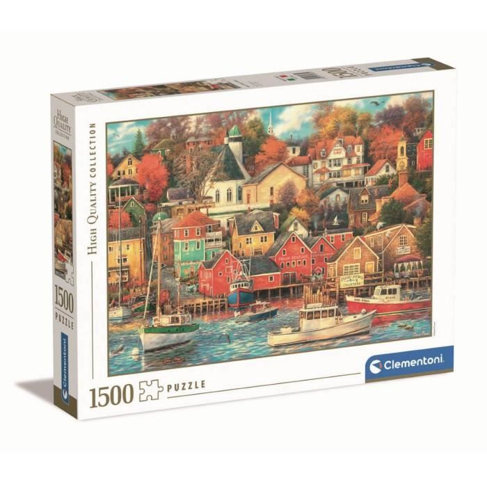 Puzzle 1500 pièces - Clementoni - Bon temps sur le port - Paysage et nature  - Adulte - Coloris Unique
