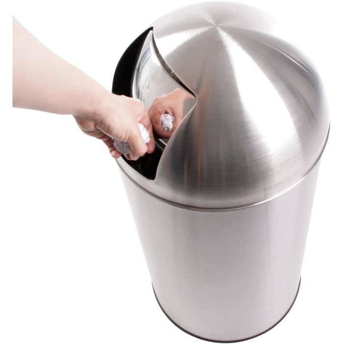 Poubelle - Avec couvercle - Collecteur de déchets - Noir et gris - 60  litres - Cdiscount Au quotidien