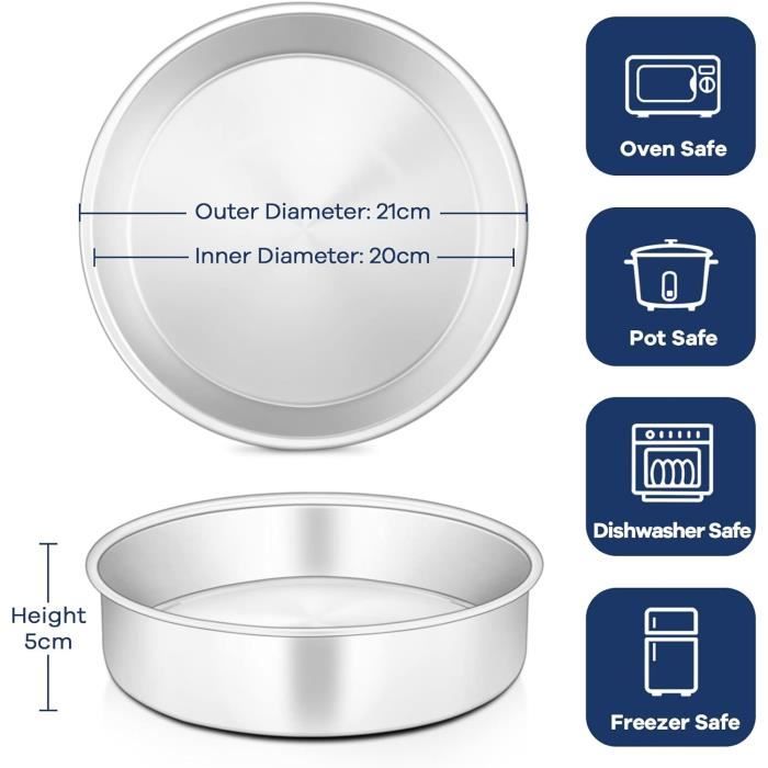 Lot De 2 Moules à Gâteau Ronds En Silicone Newk - 10cm De Diamètre - Pour Four, Lave-vaisselle