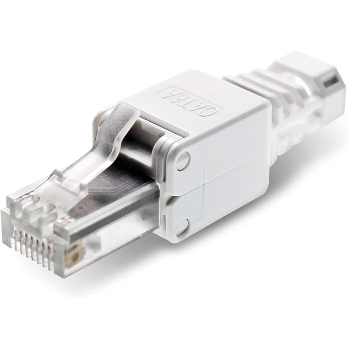 Fiche Réseau Cat 6A Rj45 - 20 Connecteurs Réseau Rj45 - Avec Décharge ...