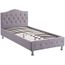 Lit Simple Capitonné Blanc Avec Strass - 90x190 Cm - Sommier à Lattes Inclus - Pour Adulte Ou Enfant - TICO