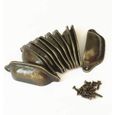 Poignée,20 Poignée de Coquille Vintage pour Tiroir Armoire Meuble Cuisine,Fer Incurvé Bouton de Porte de Placard Retro,Bronze-2