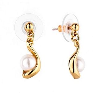 Boucles D'oreilles Clous Plaqué Or 24 Carats Avec Zirconium Cubique Blanc - Imperméable - Fait Main - Marque DJADEE