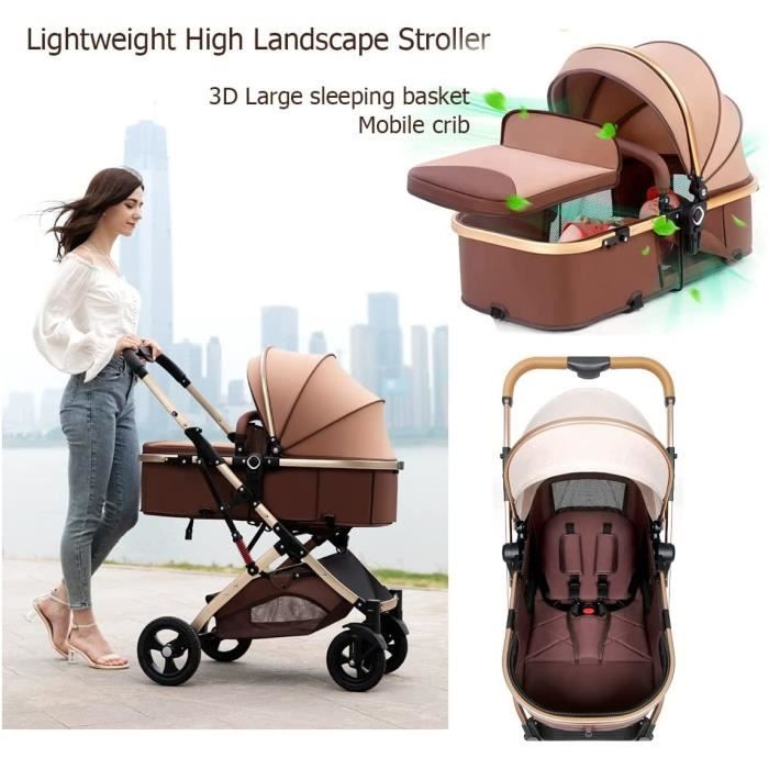 Landau Bébé 2 en 1 Compacte Poussette Légère pour Poussette,Poussette  Pliable Bébé  Siège Réglable pour Bébé, Poussette À Res[868] - Cdiscount  Puériculture & Eveil bébé