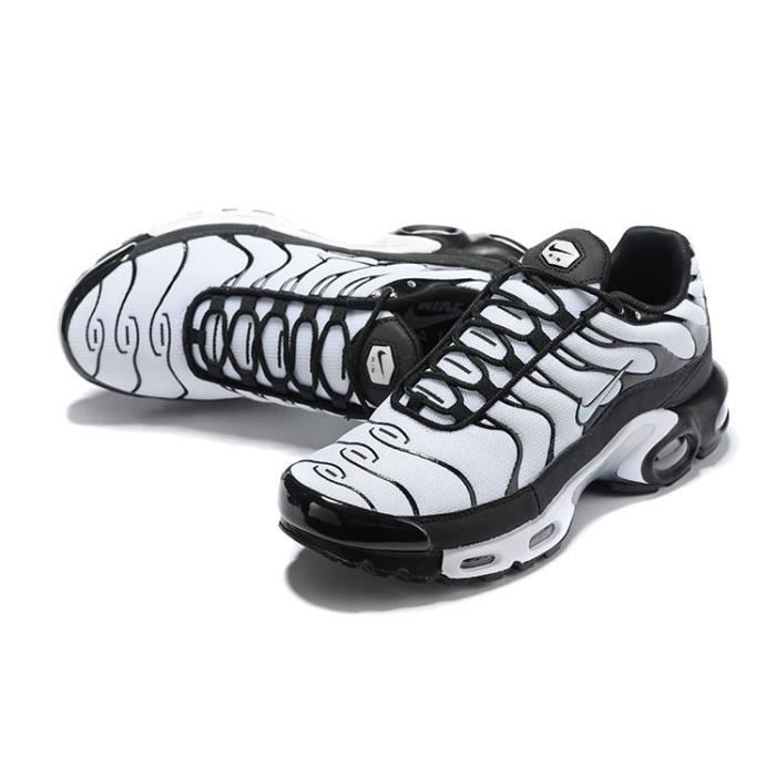 Baskets tn Plus Femme Homme Chaussures Entraînement de Sport Blanc Noir  Blanc noir - Cdiscount Chaussures