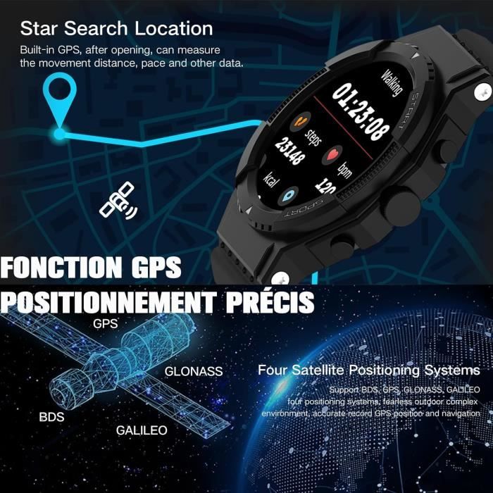 Montre Connectée Homme Eartline K52 2025 – écran HD, étanche, Sport, Compatible Android/iOS