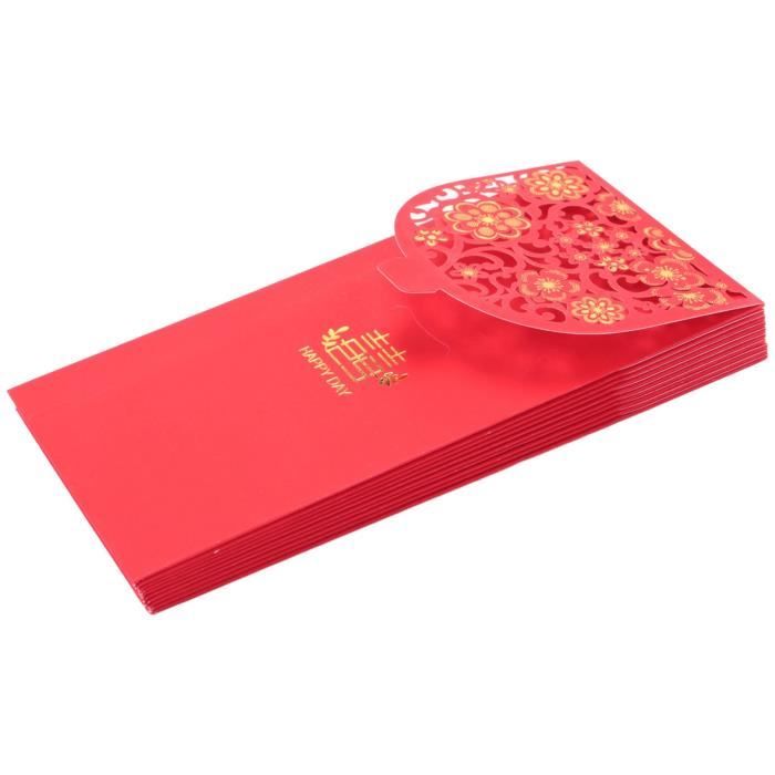 20 Pcs Enveloppes rouges chinoises pour le mariage du Nouvel An