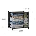 Hengda 20 cubes système d'étagère armoire armoire en plastique noir armoire bricolage facile à assembler armoire ouverte pour -3