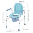 Chaise percée  - fauteuil roulant percé - chaise de douche - seau amovible, accoudoirs - hauteur réglable -POU HB068-3