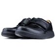 Chaussures confortables et légères Clarks Un Abode Strap en cuir noir avec velcro-3