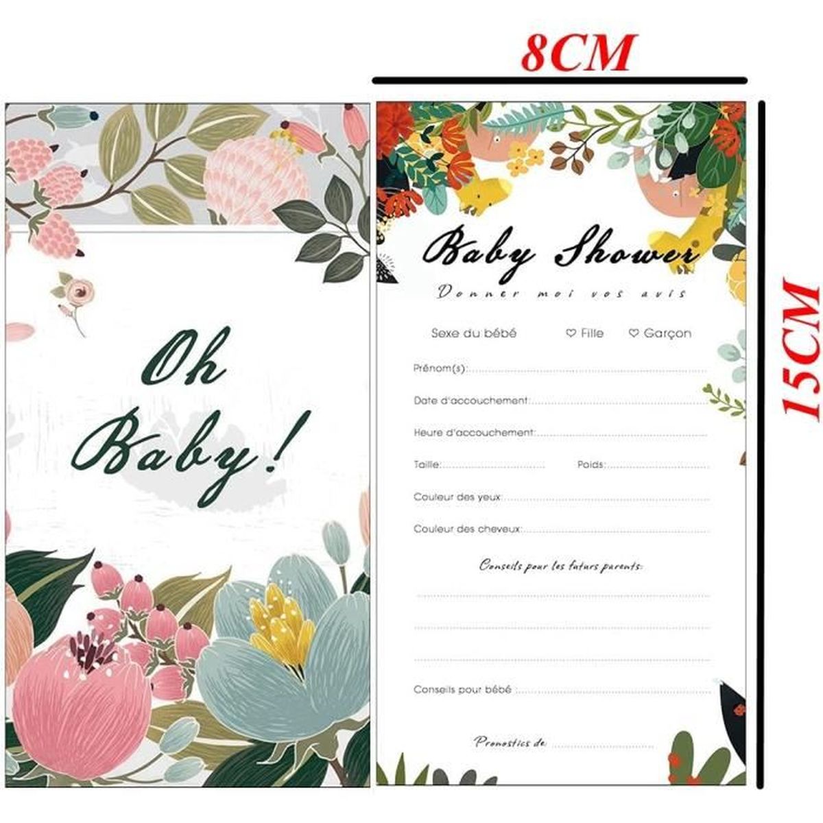 40 Cartes Pronostic Douceur Pour Baby Shower Pronostics De Naissance A Faire Entre Amies Gender Reveal Fiches Jeu De Pronostic Cdiscount Beaux Arts Et Loisirs Creatifs