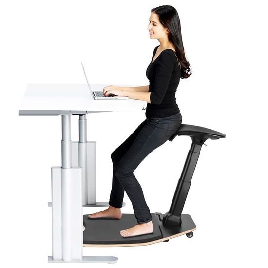 Chaise De Bureau Assis Debout Ergonomique Maclean Mc 872 Achat Vente Chaise De Bureau Noir Cdiscount