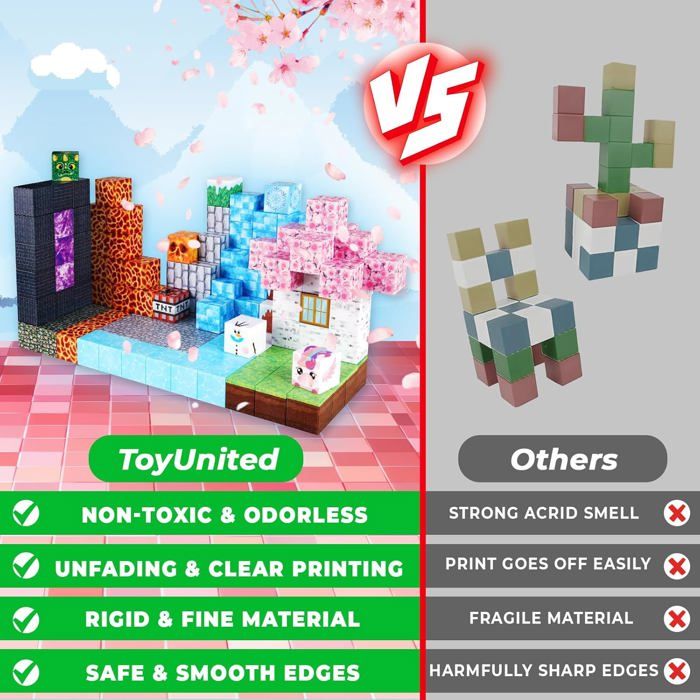 Blocs De Construction Magnétiques 150 Pièces – Mondes Nature Et Magma – Princesse, Prince, Fées – Dès 3 Ans
