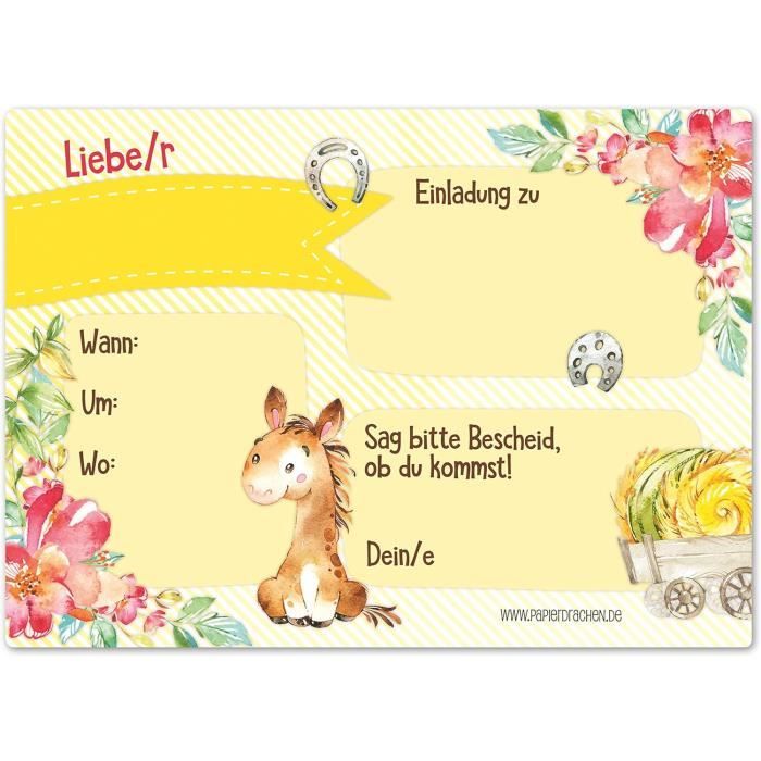 Jeu Carte Fête Enfant Kit Cartes D'Invitation Anniversaire à