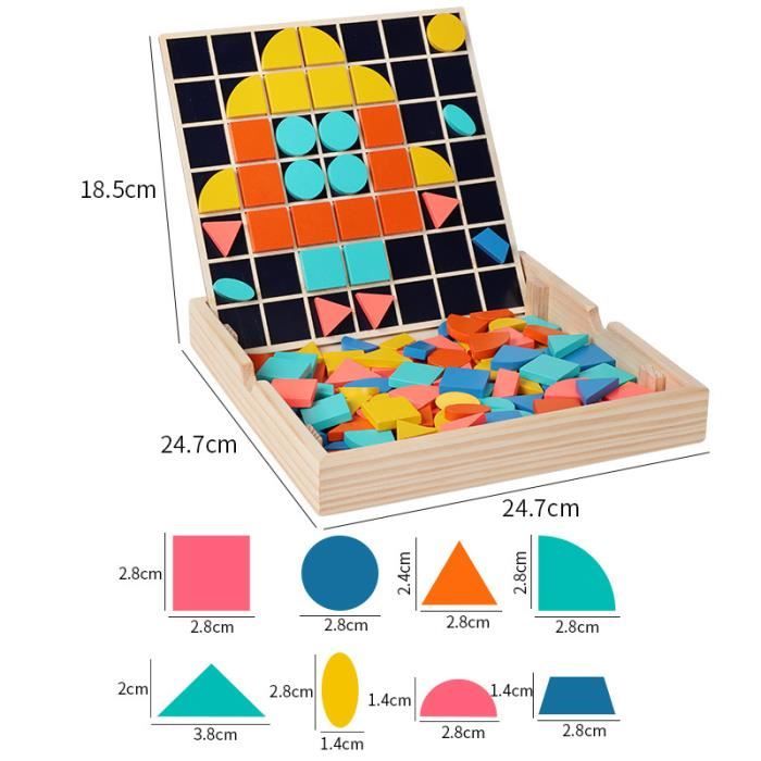 Tangram Montessori 120 Pièces Bois - Puzzle Mosaïque Enfant 3-7 Ans Tangram Montessori 120 Pièces Bois - Puzzle Mosaïque Enfant 3-7 Ans