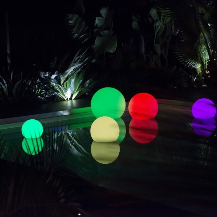 Boule lumineuse ronde à LED multicolore 40 cm sans fil