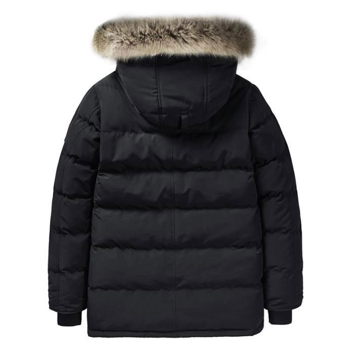 Doudoune Hommes hiver long chaud avec capuche Cardigan Ajusté