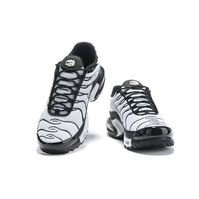 Baskets tn Plus Femme Homme Chaussures Entraînement de Sport Blanc Noir  Blanc noir - Cdiscount Chaussures