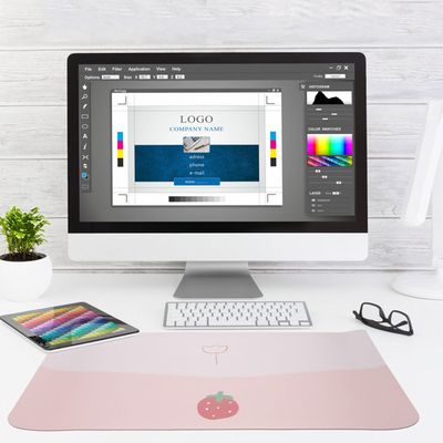 SUJAYU Sous-main Double Face En Cuir Synthétique, Tapis De Souris, Tapis De Bureau Antidérapant Pour Ordinateur Portable, Tapis D'écriture Imperméable Pour Bureau Et Maison (60 X 30 Cm, Rose + Violet