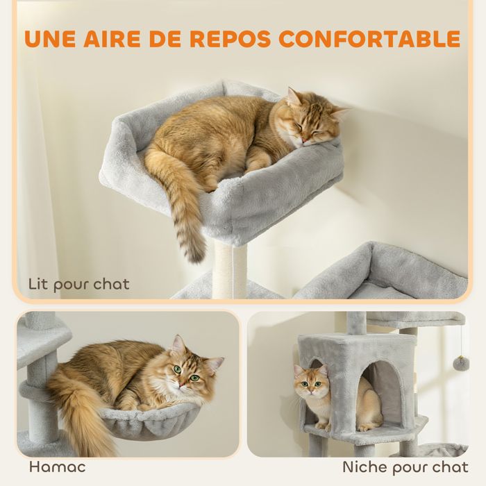 Arbre à chat tour de jeux pour chat PawHut 3 platesformes, 2 — free download