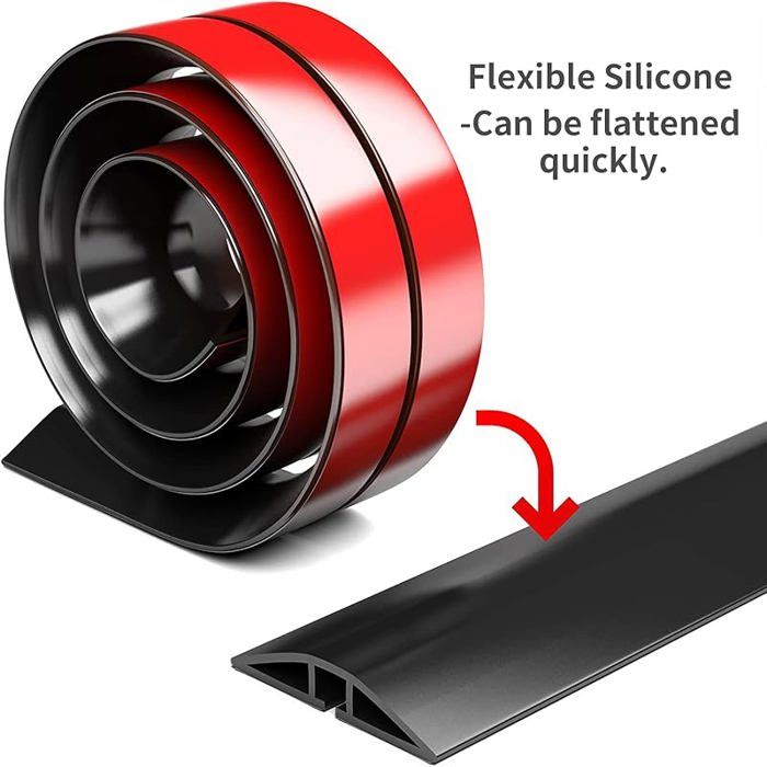 Cache Cable Sol, Petit Canal de câble Flexible,1M x 3cm Goulotte Passe ...