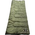 Sac de couchage rectangulaire léger adulte - KOH LANTA - Vert - Résistant à l'humidité-0