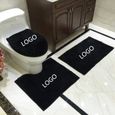 Abattant Wc,Tapis de salle de bains, couverture de siège de toilette épais super doux, tapis de - Type Black four piece set-0