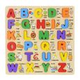 1 jeu de puzzle en bois saisir à la main des lettres éducatives Jigsaw Board jouet Alphabet Puzzles pour enfants   PUZZLE-0