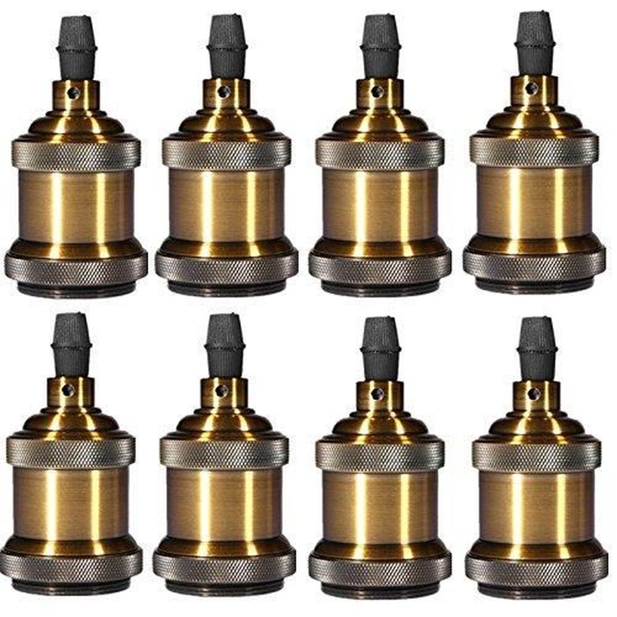 Douille Lumineuse Vintage E27 Avec Chaîne De Tirage – Support Lampe En Aluminium – Style Rétro Pour Bureau Ou Déco – Bronze Antique