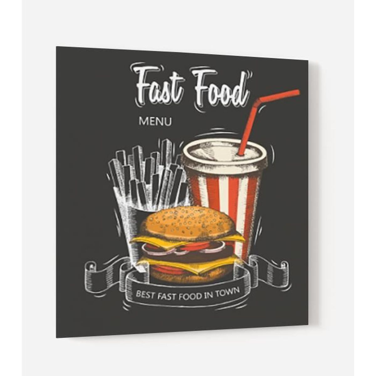 Fond De Hotte Menu Fast Food Couleur En Panneau Composite Aluminium L 60 X H 70 Cm Achat Vente Credence Fond De Hotte Menu Fast Food Cdiscount