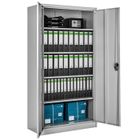 Rangement de bureau - TECTAKE - Armoire de classement BLAIN avec 4 étagères réglables à 2 Clés - 180 cm x 80 cm x 40 cm - Gris