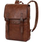 VBIGER Sac à dos en cuir PU vintage pour hommes, marron