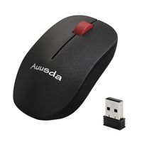 Auusda - Souris sans fil Avec Mini-récepteur USB 2,4 GHz, Ambidextre - Grise