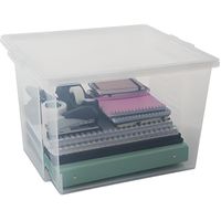 Lot De 3 Boîtes De Rangement Iris Ohyama Empilables - Plastique Solide, Couvercle Amovible, 6,15L, Idéal Pour Toute La Maison