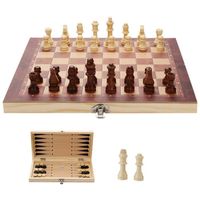 Izrielar 29x29 cm Echecs Jeu Echec Echiquier en Bois - Jeux d'echec Chess Echequiers Pièces pour Adulte Enfants échecs