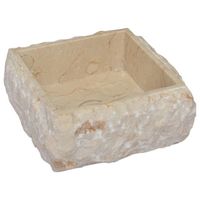 Lavabo vidaXL en marbre crème 30x30x13 cm - Carré - A encastrer - Beige - Granit