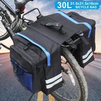 AL07650-Sacoche Vélo Porte Bagages Arrière 30L Bandes réfléchissantes Imperméable - Bleu