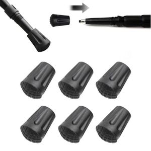 Embouts De Bâton De Marche – Set De 6 – Caoutchouc – Diam. 10-12 Mm – Antichoc, Antidérapant – Pour Nordique, Trekking, Asphalte, Sentiers