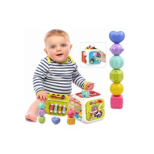 NCKIHRKK 24 pièces Cube d'activité Bébé Jeux Bebe Montessori, Eveil, pour  Apprentissage , Tour Souple Empilable Jouets Sensoriel Dentition, Jouet Bebe  6~12 Mois : : Bébé et Puériculture