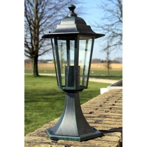 LAMPE DE JARDIN  Lampadaire d'extérieur RUR - Vert foncé-Noir Aluminium - Hauteur 41 cm