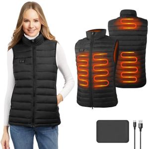 Veste Chauffante Homme WUEAOA - Batterie 10000mah Incluse, 3 Niveaux Température, Pour Randonnée, Pêche, Hiver
