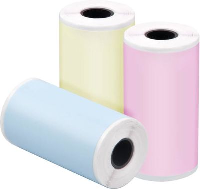 Appareil Photo Impression Papier,3 Rouleaux Rouleau Thermique 57 X 25MM,Papier Thermique Auto-adhésif Blanc,Papier D'impression Thermique,pour Mini Imprimante Photo Portable