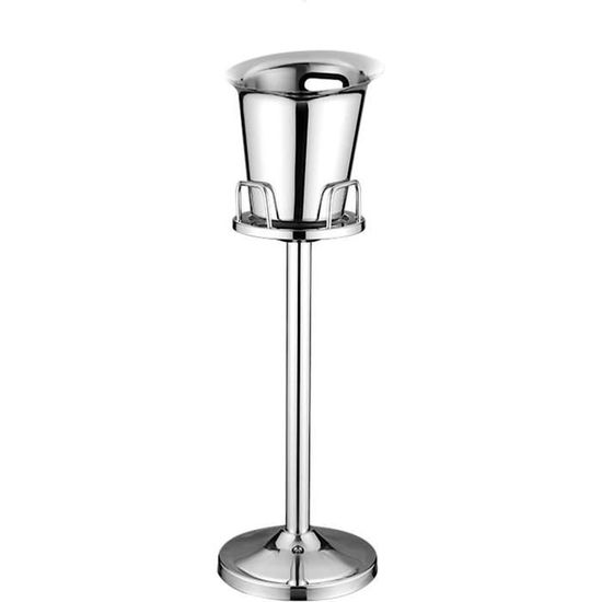 Seau à Glace Sur Pied 90cm - Garde Champagne Au Frais 7h - 5L Acier Inox - Fêtes & Barbecues - Argent
