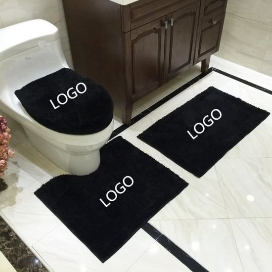 Abattant Wc,Tapis de salle de bains, couverture de siège de toilette épais super doux, tapis de - Type Black four piece set